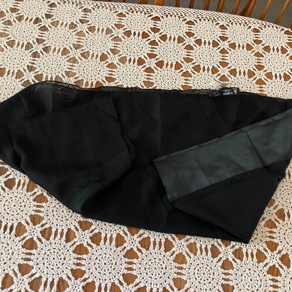 New with Tag A. Brod Fashion Accessories Black Sheer Scarf India - Picture 4 of 5
